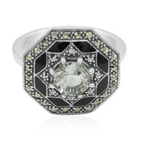Green Amethyst Silver Ring