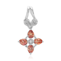 Sunset Ruby Silver Pendant