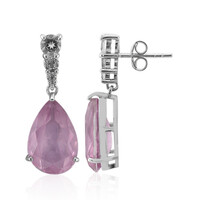 Purple Pastel Quartz Silver Earrings