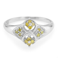 Fancy Diamond Silver Ring