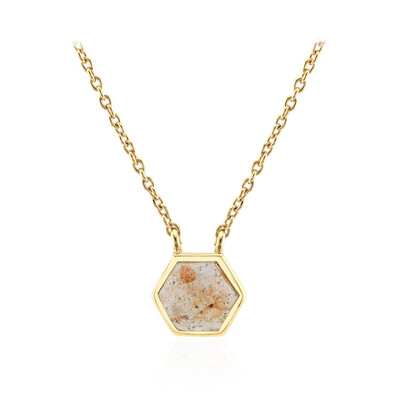 Peach Moonstone Silver Necklace