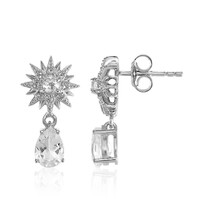 White Topaz Silver Earrings