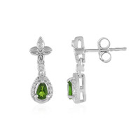 Russian Diopside Silver Earrings