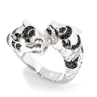 Black Spinel Silver Ring