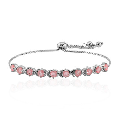 Pink Pastel Quartz Silver Bracelet