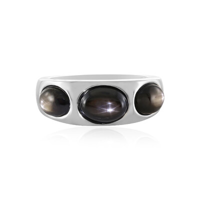 Black Star Sapphire Silver Ring