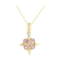 10K Unheated Padparadscha Sapphire Gold Necklace