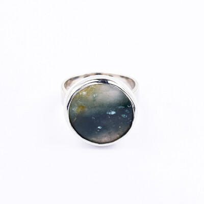 Ocelot Jasper Silver Ring