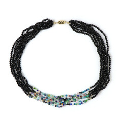 Black Spinel Silver Necklace (Riya)