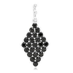 Black Spinel Silver Pendant