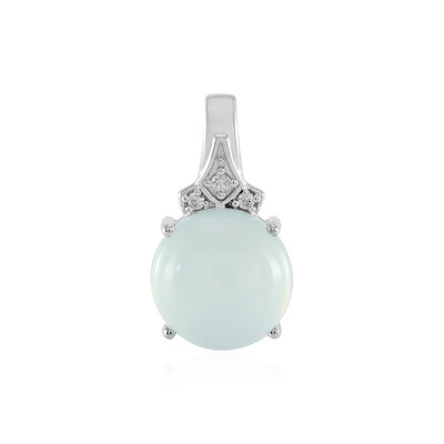 Aqua Chalcedony Silver Pendant