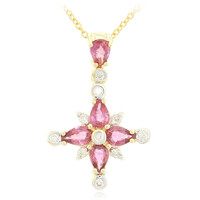 18K Unheated Padparadscha Sapphire Gold Necklace (AMAYANI)