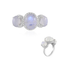 Rainbow Moonstone Silver Ring