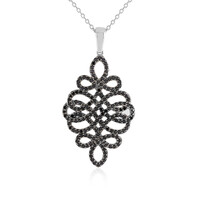 Black Spinel Silver Necklace