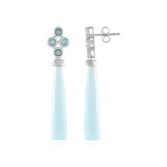 Aqua Chalcedony Silver Earrings (KM by Juwelo)