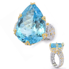 Sky Blue Topaz Silver Ring (Gems en Vogue)