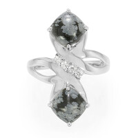 Snowflake Obsidian Silver Ring