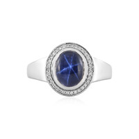 Blue Star Sapphire Silver Ring