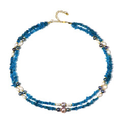 Peach Freshwater Pearl Silver Necklace (Riya)