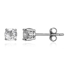 White Topaz Silver Earrings