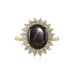 Black Star Sapphire Silver Ring