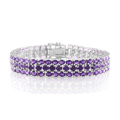 Zambian Amethyst Silver Bracelet