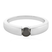 Black Diamond Silver Ring