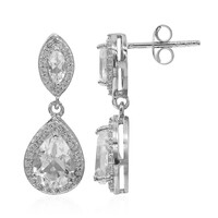 White Topaz Silver Earrings