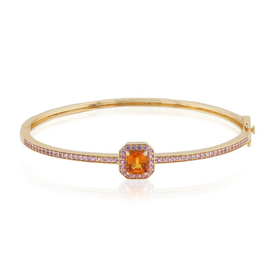 9K Ban Ka Cha Orange Sapphire Gold Bangle