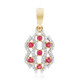 18K Red Beryl Gold Pendant