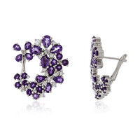 Zambian Amethyst Silver Earrings (Dallas Prince Designs)