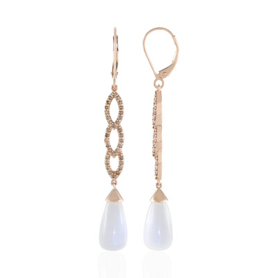 9K White Moonstone Gold Earrings (KM by Juwelo)
