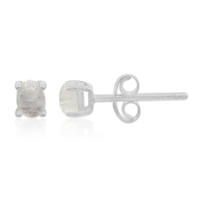 Rainbow Moonstone Silver Earrings