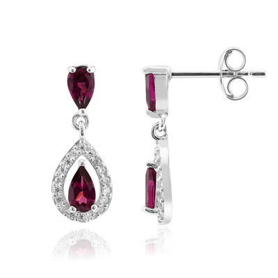 Rhodolite Silver Earrings