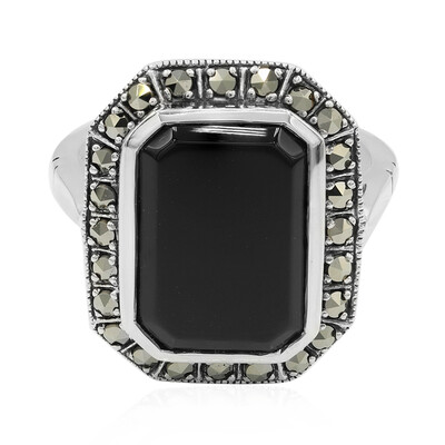 Black Onyx Silver Ring