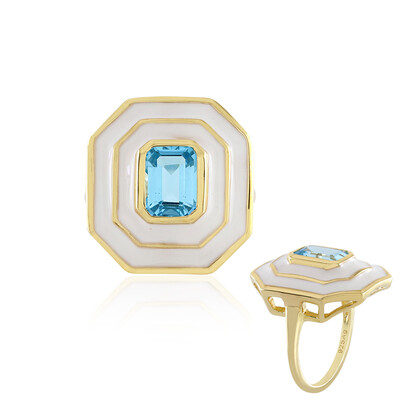 Swiss Blue Topaz Silver Ring (M de Luca)