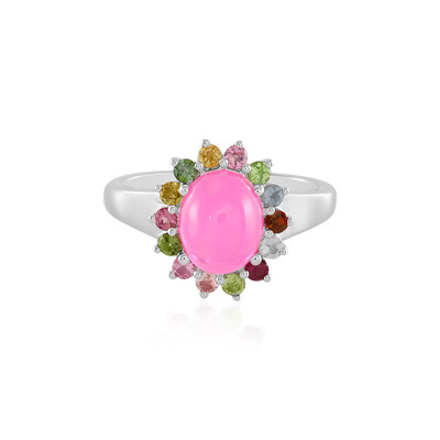 Pink Ethiopian Opal Silver Ring