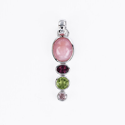 Pink Andenian Opal Silver Pendant