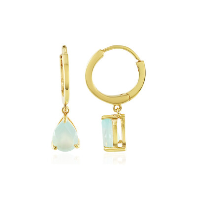 Aqua Chalcedony Silver Earrings