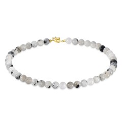 Black Rutile Quartz Silver Necklace