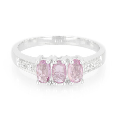 Unheated Ceylon Purple Sapphire Silver Ring