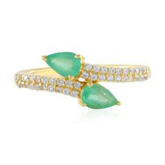 Russian Emerald Silver Ring
