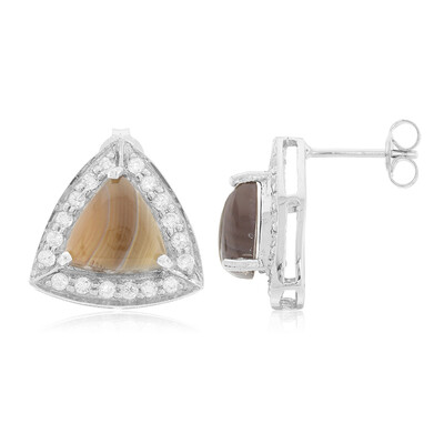 Botswana Agate Silver Earrings