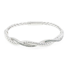 Blue Diamond Silver Bangle