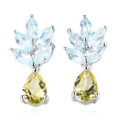 Lemon Citrine Silver Earrings