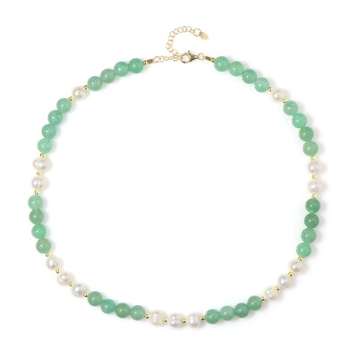 Green Aventurine Silver Necklace (Riya)