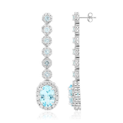 Sky Blue Topaz Silver Earrings