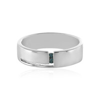 I3 Blue Diamond Silver Ring