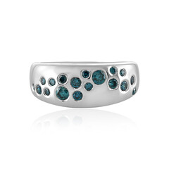 I3 Blue Diamond Silver Ring