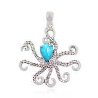 Kingman Blue Mojave Turquoise Silver Pendant